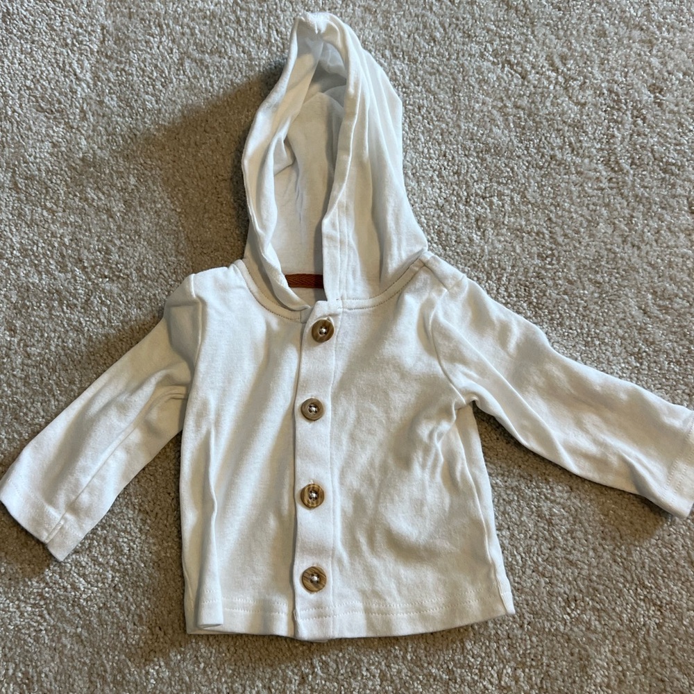 NWOT Carter's Cream Baby Cardigan with Brown Accents